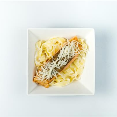 Паста с семгой на пару